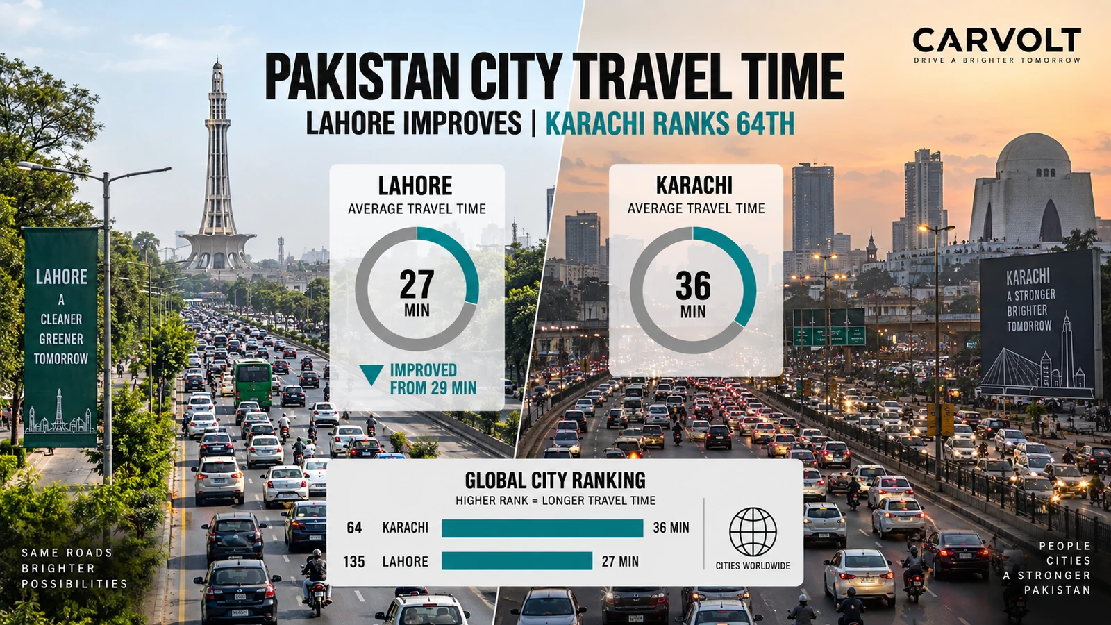 Lahore Travel Time Improves While Karachi Ranks 64th