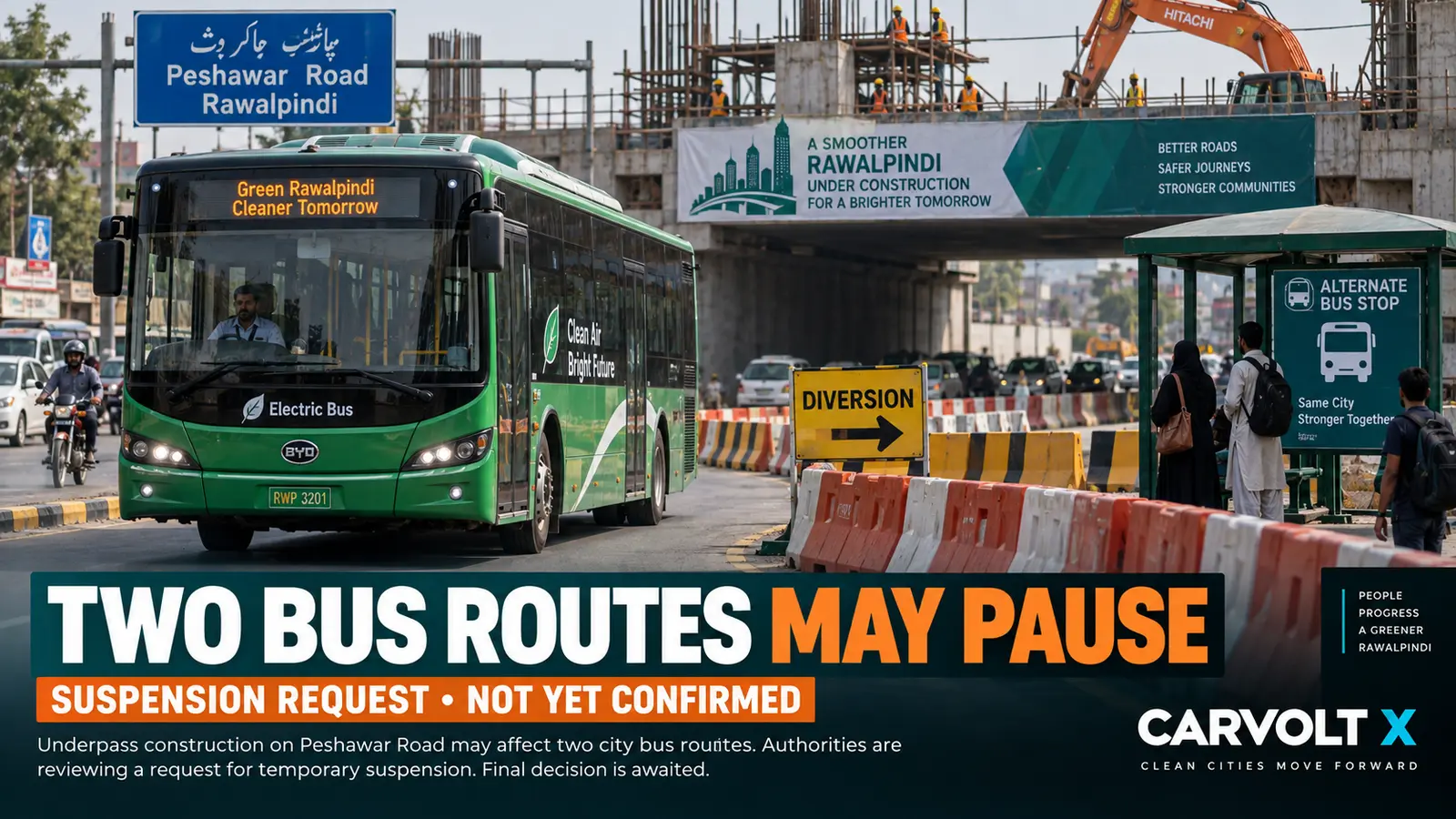 Two Rawalpindi Green Bus Routes May Face Temporary Suspension