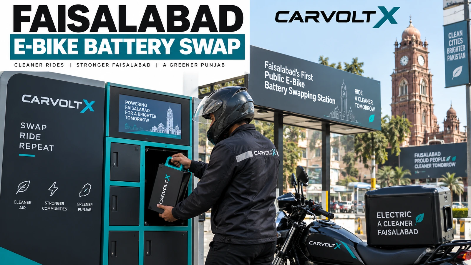 Faisalabad Opens a Public E-Bike Battery Swapping Station